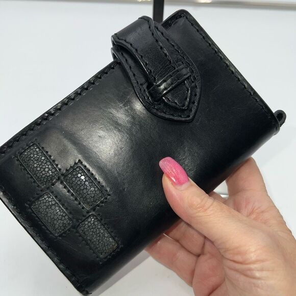 Native Art along Bifold Flap Slip Leather Wallet - Picture 3 of 7